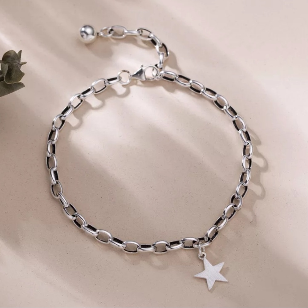 NEW STAR 925 STERLING SILVER BRACELET - Picture 1 of 10
